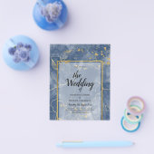 LeahG Navy Blue Gold INK Abstrakt Wedding INVITE Flyer (Einzeln)