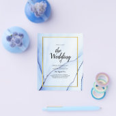 LeahG Navy Blue Gold INK Abstrakt Wedding INVITE Flyer (Einzeln)