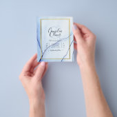 LeahG Navy Blue Gold INK Abstrakt Wedding INVITE Flyer (Gruppe)