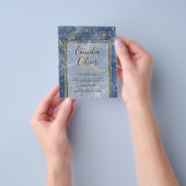 LeahG Navy Blue Gold INK Abstrakt Wedding INVITE Flyer (Gruppe)