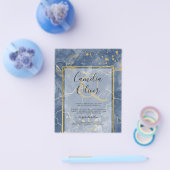 LeahG Navy Blue Gold INK Abstrakt Wedding INVITE Flyer (Einzeln)