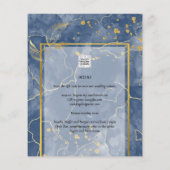 LeahG Navy Blue Gold INK Abstrakt Wedding INVITE Flyer (Hinten)
