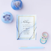LeahG Navy Blue Gold INK Abstrakt Wedding INVITE Flyer (Einzeln)