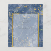 LeahG Navy Blue Gold INK Abstrakt Wedding INVITE Flyer (Hinten)