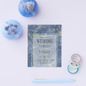 LeahG Navy Blue Gold INK Abstrakt Wedding INVITE Flyer (Einzeln)
