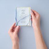 LeahG Navy Blue Gold INK Abstrakt Wedding INVITE Flyer (Gruppe)