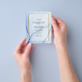 LeahG Navy Blue Gold INK Abstrakt Wedding INVITE Flyer (Gruppe)