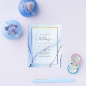 LeahG Navy Blue Gold INK Abstrakt Wedding INVITE Flyer (Einzeln)