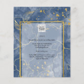 LeahG Navy Blue Gold INK Abstrakt Wedding INVITE Flyer (Hinten)