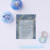 LeahG Navy Blue Gold INK Abstrakt Wedding INVITE Flyer (Einzeln)