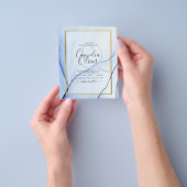 LeahG Navy Blue Gold INK Abstrakt Wedding INVITE Flyer (Gruppe)