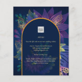LeahG Navy Lila Gold JEWEL TONES Wedding INVITE (Rückseite)