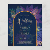 LeahG Navy Lila Gold JEWEL TONES Wedding INVITE (Vorderseite)
