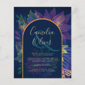 LeahG Navy Lila Gold JEWEL TONES Wedding INVITE (Vorderseite)