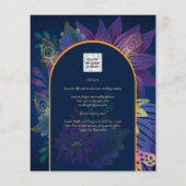 LeahG Navy Lila Gold JEWEL TONES Wedding INVITE (Rückseite)