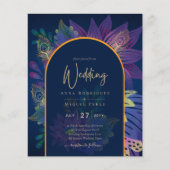 LeahG Navy Lila Gold JEWEL TONES Wedding INVITE (Vorderseite)