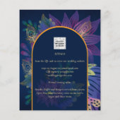 LeahG Navy Lila Gold JEWEL TONES Wedding INVITE (Rückseite)