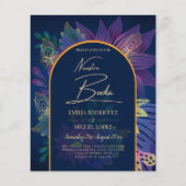 LeahG Navy Lila Gold JEWEL TONES Wedding INVITE (Vorderseite)