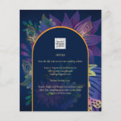 LeahG Navy Lila Gold JEWEL TONES Wedding INVITE (Rückseite)