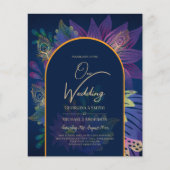 LeahG Navy Lila Gold JEWEL TONES Wedding INVITE (Vorderseite)