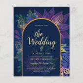 LeahG Navy Lila Gold JEWEL TONES Wedding INVITE (Vorderseite)