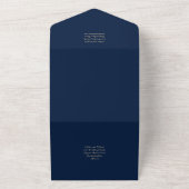 LeahG Navy Lila Gold JEWEL TONES Wedding INVITE All In One Einladung (Außenbereich)
