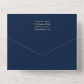 LeahG Navy Lila Gold JEWEL TONES Wedding INVITE All In One Einladung (Rückseite)