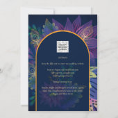 LeahG Navy Lila Gold JEWEL TONES Wedding INVITE Einladung (Rückseite)