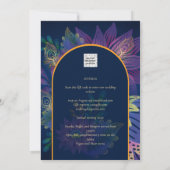 LeahG Navy Lila Gold JEWEL TONES Wedding INVITE Einladung (Rückseite)