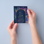 LeahG Navy Lila Gold JEWEL TONES Wedding INVITE Flyer (Gruppe)