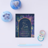 LeahG Navy Lila Gold JEWEL TONES Wedding INVITE Flyer (Einzeln)