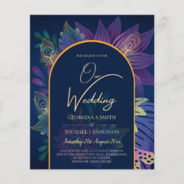 LeahG Navy Lila Gold JEWEL TONES Wedding INVITE Flyer