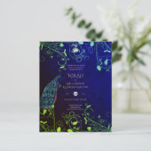 LeahG Peacock Blue Islamic Muslim Wedding lädt ein (Stehend Vorderseite)