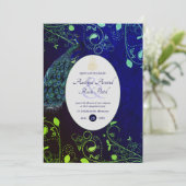 LeahG Peacock Blue Islamic Muslim Wedding lädt ein Einladung (Stehend Vorderseite)