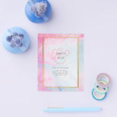 LeahG Pink Aqua Blue Gold INK Wedding INVITE Flyer (Einzeln)