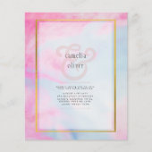 LeahG Pink Aqua Blue Gold INK Wedding INVITE Flyer (Vorne)