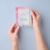 LeahG Pink Aqua Blue Gold INK Wedding INVITE Flyer (Gruppe)