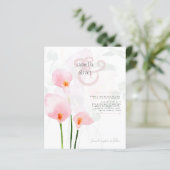 LeahG Pink Calla Lily Floral Wedding Einladung (Stehend Vorderseite)