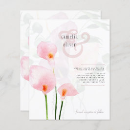 LeahG Pink Calla Lily Floral Wedding Einladung