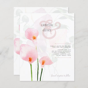 LeahG Pink Calla Lily Floral Wedding Einladung