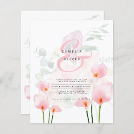 LeahG Pink Calla Lily Floral Wedding Einladung