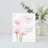 LeahG Pink Calla Lily Floral Wedding Einladung (Stehend Vorderseite)