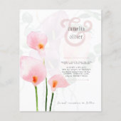 LeahG Pink Calla Lily Floral Wedding Einladung (Vorderseite)