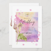 LeahG Pink Calla Lily Floral Wedding Einladung (Vorne/Hinten)