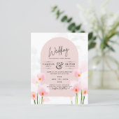 LeahG Pink Calla Lily Floral Wedding Einladung (Stehend Vorderseite)