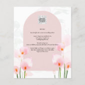 LeahG Pink Calla Lily Floral Wedding Einladung (Rückseite)