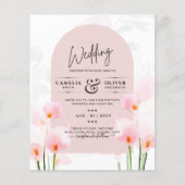 LeahG Pink Calla Lily Floral Wedding Einladung (Vorderseite)