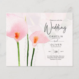 LeahG Pink Calla Lily Floral Wedding Einladung