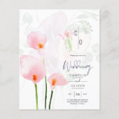 LeahG Pink Calla Lily Floral Wedding Einladung (Vorderseite)