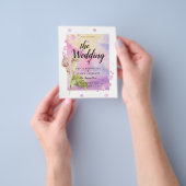 LeahG Pink Calla Lily Floral Wedding Einladung Flyer (Gruppe)